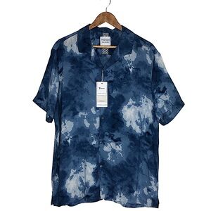 Denim & Flower Ricky Singh Lightweight Blue Tie Dye Button Down Casual Shirt XL
